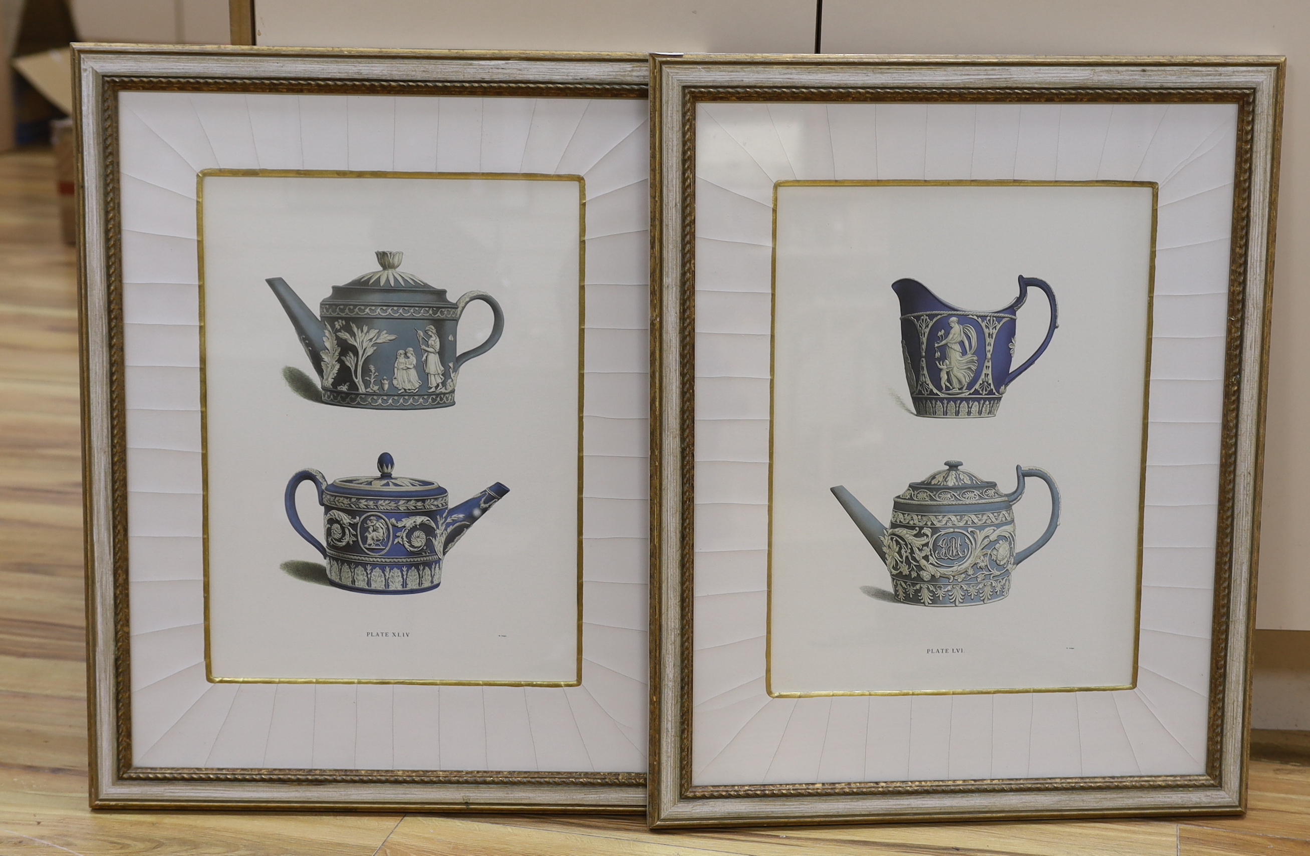 W. Griggs, pair of chromolithographs, Wedgwood Jasperware plates, LVI & XLIV, each 46 x 33cm